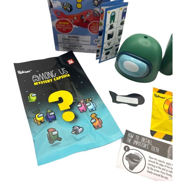 Toikido Among Us Mystery Capsule, Green Impostor with Teeth, Series 2, Open Box - Picture 3 of 4